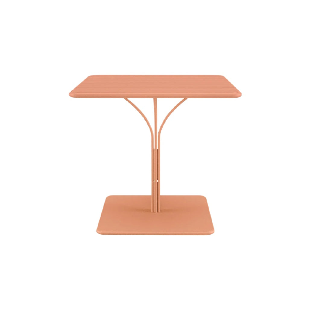 Stylish Minimalist Square Table in Soft Coral Finish